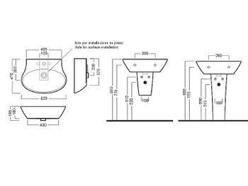 Раковина Hatria Nido 62 Y0R401 Белая — фото 5, Раковины подвесные
