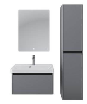 Тумба Luxury, 70 см, подвесная, 1 ящик, серый базальт — фото 4, Тумбы под раковину