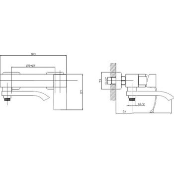 Смеситель для ванны Haiba HB60815 Нержавеющая сталь — фото 2, Смеситель для ванны