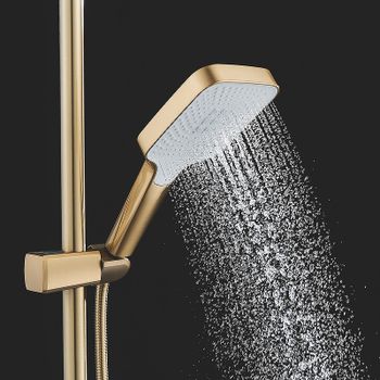 Душевая система Rose R18G R1896G с термостатом Золото матовое — фото 3, Душевые стойки