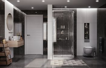 Душевой уголок Ambassador Kingston 90х90 114011104 профиль Хром стекло прозрачное — фото 7, Душевые уголки четверть круга