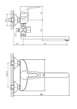 Смеситель для ванны Haiba HB2168 универсальный Хром — фото 2, Смеситель для ванны