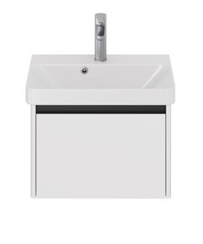 Тумба Luxury, 55 см, подвесная, 1 ящик, белый матовый — фото 9, Тумбы под раковину