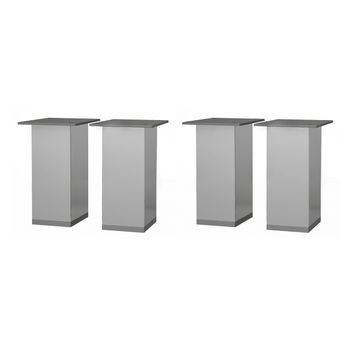 Комплект опор (ножек) для напольного монтажа мебели, 4 хром пластик — фото 1, Комплектующие для мебели в ванной