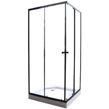 Душевой уголок Parly 90x90 ZEQ911B профиль Черный стекло прозрачное — фото 1, Квадратные душевые уголки