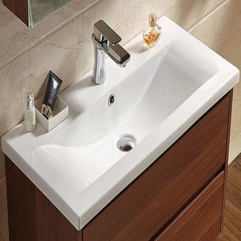 Раковина CeramaLux 100 9393-100 Белая — фото 1, Раковины встраиваемые сверху