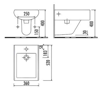 Биде Creavit Slim SM510.00000 подвесное Белое — фото 3, Биде подвесные
