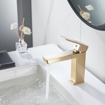 Смеситель для раковины Rose R18G R1801G-1 Золото матовое — фото 12, Смесители для раковины