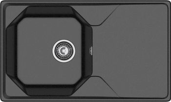 GRANFEST Мойка UNIQUE 840L 1-чаша+крыло 840*500мм черный арт.GF- — фото 2, Кухонные мойки