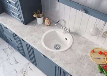 Кухонная мойка Polygran ATOL-460 (№16 Черный) — фото 1, Кухонные мойки