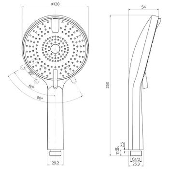 Ручной душ Milardo Rora 4F ROR4FBRM18 Черный матовый — фото 8, Лейки для душа
