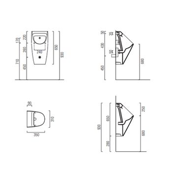 Писсуар GSI Community 909711 подвесной Белый — фото 2, Писсуары