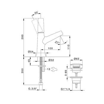 Смеситель для раковины Cisal Vita VI00051440 Черный матовый — фото 2, Смесители для раковины