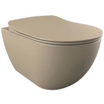 Унитаз Creavit Free FE322-11CM00E-0000 подвесной Капучино матовый без сиденья — фото 1, Подвесные унитазы