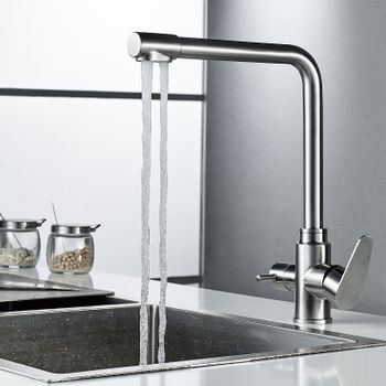 Смеситель для кухни Haiba HB76802 Нержавеющая сталь — фото 3, Смесители для кухни