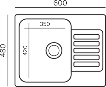 Кухонная мойка QUARTZBOND BOND-600 (Уголь) — фото 3, Кухонные мойки