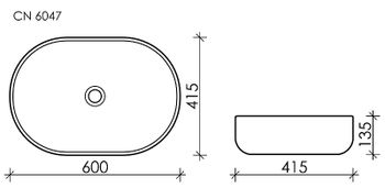 Раковина-чаша Ceramicanova Element 60 CN6047MDH Темный антрацит матовый — фото 7, Раковины накладные
