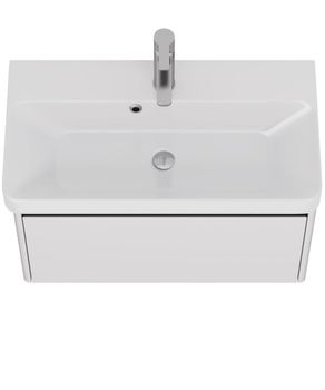 Тумба Luxury, 70 см, подвесная, 1 ящик, белый матовый — фото 6, Тумбы под раковину