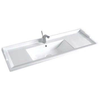 Раковина CeramaLux 100 NYJ840-100 Белая — фото 1, Раковины встраиваемые сверху