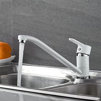 Смеситель для кухни Ledeme H03W 4903-WL Белый Хром — фото 4, Смесители для кухни