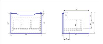 Тумба TINY, 50 см, подвесная, 1 ящик, белый глянец — фото 6, Тумбы под раковину