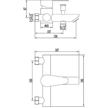 Смеситель для ванны ESKO Orlando OL 54 Никель — фото 4, Смеситель для ванны