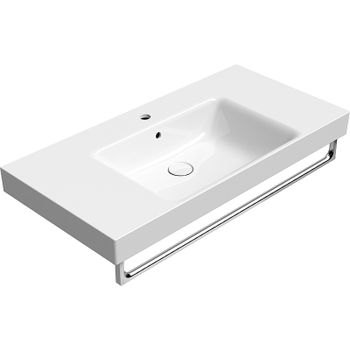 Раковина GSI Nubes 100 9651111 Белая — фото 4, Раковины подвесные