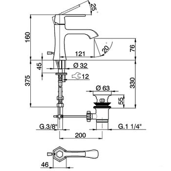 Смеситель для раковины Cisal Cherie CH0005146T Хром — фото 2, Смесители для раковины