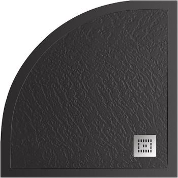 Душевой поддон из искусственного камня BelBagno Uno 90x90 TRAY-MR-UNO-R-90-550-35-NERO-CR Черный мат — фото 1, Душевые поддоны из искусственного камня