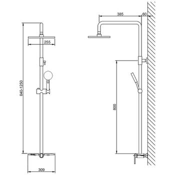 Душевая система Bronze de Luxe Icon 80112CG Золото матовое — фото 5, Душевые стойки