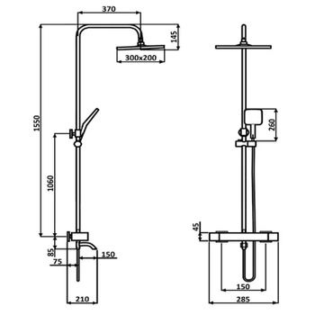 Душевая система ALMAes GaLaxy SDI-1803 с термостатом Хром — фото 4, Душевые стойки