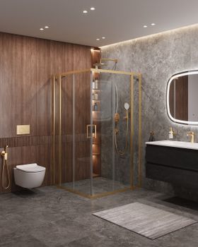 Душевой уголок CEZARES MOLVENO-A-22-100+20-C-BORO-IV — фото 1, Квадратные душевые уголки