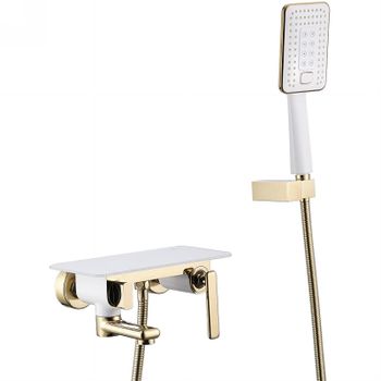 Смеситель для ванны Lemark Mista LM6414WG Золото Белый — фото 1, Смеситель для ванны