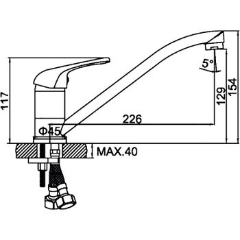 Смеситель для кухни Ledeme H39-B 4239-L Хром — фото 2, Смесители для кухни