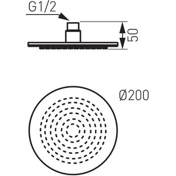 Верхний душ Haiba HB003 Нержавеющая сталь — фото 2, Верхние души