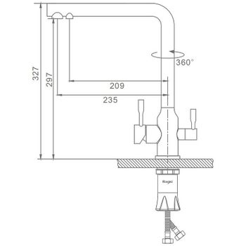 Смеситель для кухни Raglo R81.61.03 Золото матовое — фото 7, Смесители для кухни