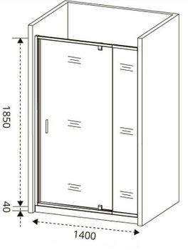 Душевая дверь Good Door Orion WTW-PD-140-C-CH 140 профиль Хром стекло прозрачное — фото 2, Распашные душевые двери