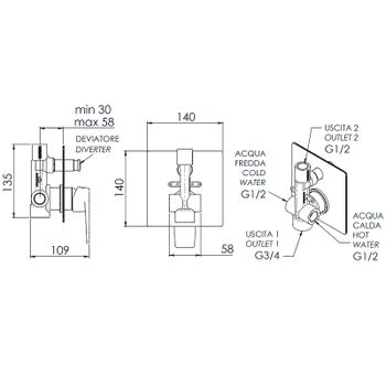 Смеситель для душа Remer Dream D09 Хром — фото 2, Смеситель для душа