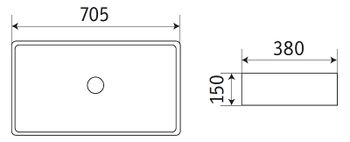 Раковина-чаша CeramaLux 70 78576 Белая глянцевая — фото 2, Раковины накладные