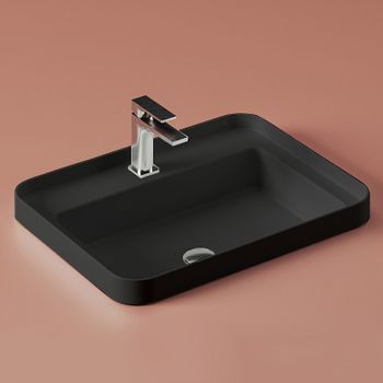 Раковина Artceram Fuori 60 TFL034 17 00 Черная матовая — фото 3, Раковины встраиваемые сверху