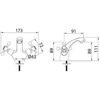 Смеситель для раковины Milardo Duplex DUPSB01M01 Хром — фото 2, Смесители для раковины