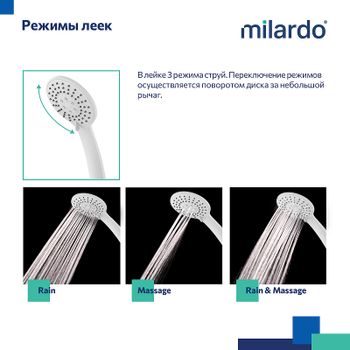 Смеситель для ванны Milardo Rora RORWT00M02 Белый матовый — фото 3, Смеситель для ванны