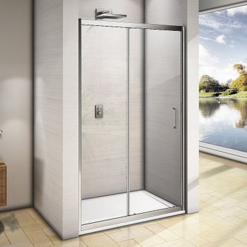 Душевая дверь в нишу Good Door Altair WTW-110-C-CH 110 профиль Хром стекло прозрачное — фото 2, Раздвижные душевые двери