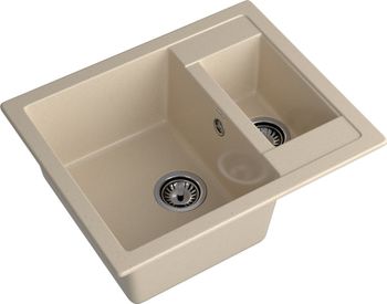 GRANFEST Мойка QUADRO 610K 1,5-чаши 610*500мм кашемир арт.GF- — фото 1, Кухонные мойки