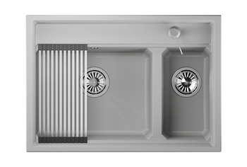 Granula-KS-7302, АРКТИК (БЕЛЫЙ), кухонная мойка, кварц — фото 1, Кухонные мойки