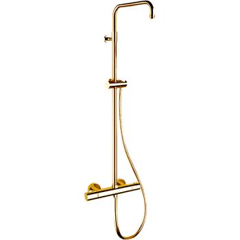 Душевая система Remer Elegance EQ32ASSDBG с термостатом Золото брашированное — фото 1, Душевые стойки