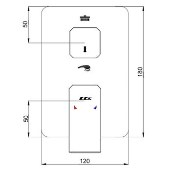 Смеситель для душа E.C.A. Tiera 102167205C1EX-KDE Черный матовый — фото 2, Смеситель для душа