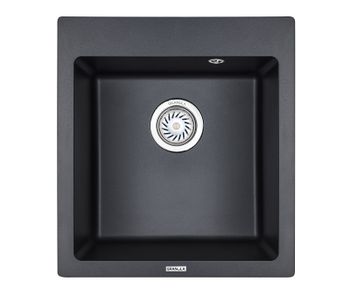 Granula-4651, ШВАРЦ (чёрный металлик), кухонная мойка, кварц — фото 1, Кухонные мойки