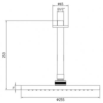 Верхний душ E.C.A. Myra 102145033C1EX Черный матовый — фото 2, Верхние души