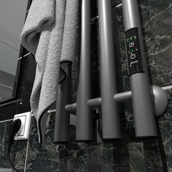 Электрический полотенцесушитель Маргроид Inaro 1200x210 Inaro-12018-1049-7024R правый Графитовый сер — фото 5, Электрические полотенцесушители